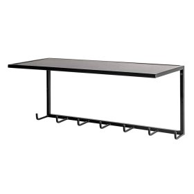 Metallgarderobe Filouras in Schwarz mit Hutablage und 7 Haken – Ansicht 1