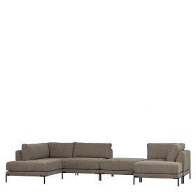 Modul Sofa Element Udjaca in Taupe mit Vierfußgestell aus Metall – Ansicht 13