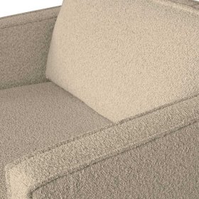 Retro Polstersessel Catanias in Beige Boucle mit Vierfußgestell aus Metall – Ansicht 6