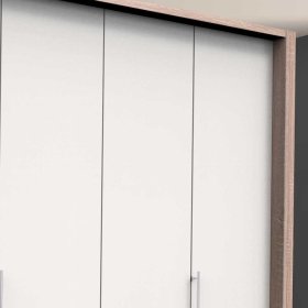 Falttürenschrank Lolyana in Weiß und Eiche Sägerau – Ansicht 5