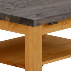 Holztisch Massiv Kandrun in Kieferfarben und Grau – Ansicht 8