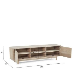 Fernseh Unterschrank Praguera im Skandi Design mit Türen – Ansicht 12