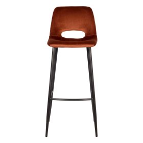 Moderner Barstuhl Set Estoron mit 78 cm Sitzhöhe und Samtbezug (2er Set) – Ansicht 2