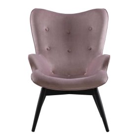 Skandi Design Polstersessel Osmin in Altrosa Samt mit Ohren – Ansicht 2