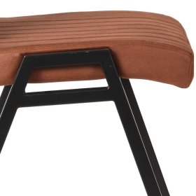 Microfaser Polsterstuhl Set Vien in Cognac Braun mit Metallgestell (2er Set) – Ansicht 6