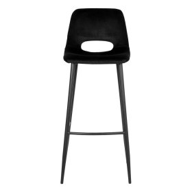 Schwarzer Barstuhl Set Plexino mit gepolsterter Rückenlehne 78 cm Sitzhöhe (2er Set) – Ansicht 2