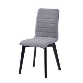 Hochlehner Set Restania in Grau Schwarz Webstoff mit Holzbeinen (2er Set) – Ansicht 1