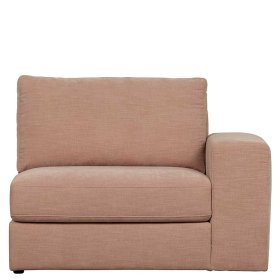 Rosa Einsitzer Modul Couch Oktamian aus Webstoff mit Armlehne rechts – Ansicht 4