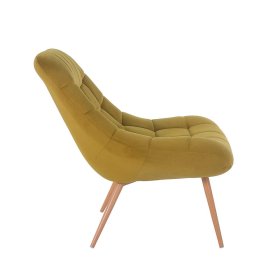 Retro Polstersessel Juleen in Ocker Samt mit 50 cm Sitzhöhe – Ansicht 5