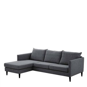 Anthrazit Eckcouch Sanctos mit Armlehnen 227 cm breit – Ansicht 1