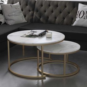 Couchtisch 2er Set Bironda in modernem Design mit Bügelgestell (zweiteilig) – Ansicht 2