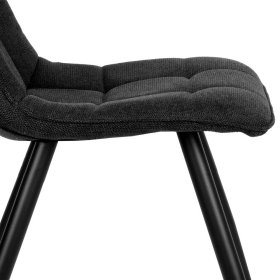 Stoffbezug Stuhl Set Saltagro in Anthrazit mit Gestell aus Metall (2er Set) – Ansicht 6