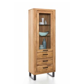 Vitrine Anesto aus Wildeiche teilmassiv 200 cm hoch – Ansicht 2