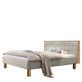 Polsterbett in Beige Petrolina 43 cm Einstiegshöhe mit Vierfußgestell aus Eiche – Ansicht 1