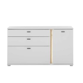 Große Kommode Luzillo in modernem Design - Weiß und Wildeichefarben – Ansicht 3