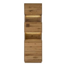 Wohnzimmervitrine Onitos aus Wildeiche Massivholz 209 cm hoch – Ansicht 1