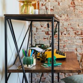 Homeoffice Schreibtisch Slavrio mit Aufsatz und Bügelgestell – Ansicht 4