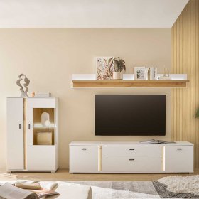 Dreiteilige Wohnwand Luzillo in modernem Design 125 cm hoch (dreiteilig) – Ansicht 3