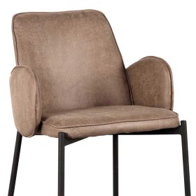 Esszimmerarmlehnstuhl Alli in Taupe aus Microfaser (2er Set) – Ansicht 5