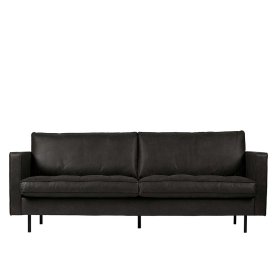 Recyclingleder Couch Lonzavez in Schwarz 230 cm breit – Ansicht 4