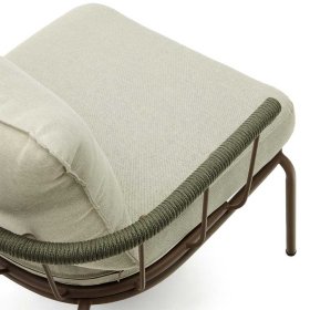 Garten Sessel Meckey in Beige und Braun mit Untergestell aus Metall (2er Set) – Ansicht 8