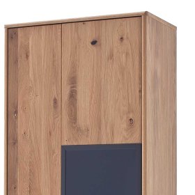 Vitrinenschrank Vruamosa in Eiche Bianco und Anthrazit 1-türig – Ansicht 5
