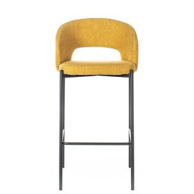 Gelbe Barstühle Gina mit Polster und Armlehnen (2er Set) – Ansicht 3