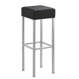 Moderner Hochhocker Fabolie aus Microfaser und Stahl – Ansicht 2