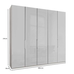 Falttüren Kleiderschrank Setterson in Weiß glasbeschichtet Made in Germany – Ansicht 11