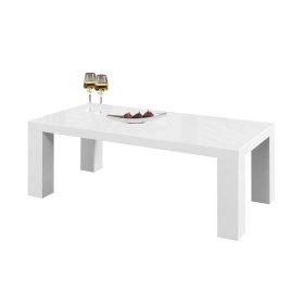Sofatisch Orvinio in Weiß Hochglanz 120 cm breit – Ansicht 1