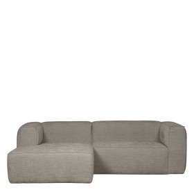 Ecksofa Anzaroty in Beigegrau aus meliertem Webstoff – Ansicht 2