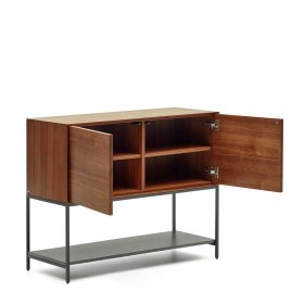 Highboard Pleanos in Nussbaumfarben furniert 80 cm hoch – Ansicht 3