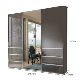 Schlafzimmerschrank Askola mit Schwebetüren 250 cm breit – Ansicht 9
