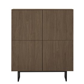 Wohnzimmerschrank Anuta in Nussbaumfarben 137 cm hoch – Ansicht 2