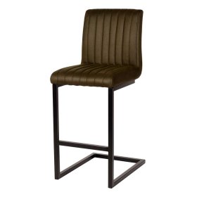 Barstuhl Set Aude mit Microfaser Bezug Oliv 66 cm Sitzhöhe (2er Set) – Ansicht 1