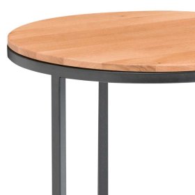 Couch Anstelltisch Geraldine aus Asteiche Massivholz und Metall rund – Ansicht 4