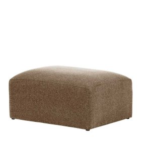 Polsterhocker Ronald in Beige aus Chenillegewebe – Ansicht 1