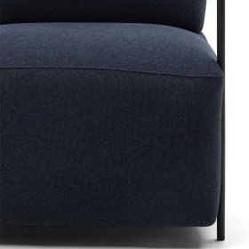 Blauer Polstersessel Laduvia in modernem Design mit Metall Armlehnen – Ansicht 7