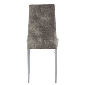 Esstisch Stühle Glide in Hellgrau Microfaser mit hoher Lehne (Set) – Ansicht 4
