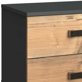 Nachttisch Kommode Vedra im Industrie und Loft Stil 40 cm hoch – Ansicht 3