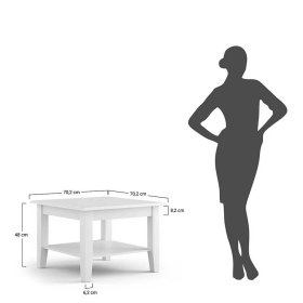 Sofa Tisch Corao in Weiß mit Massivholzplatte – Ansicht 6