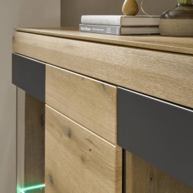 Highboard Vitrine Badehma in modernem Design mit zwei Glasböden – Ansicht 6
