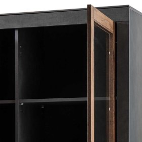 Wohnwand Frondito in Dunkelgrau und Altholz Optik 250 cm breit (dreiteilig) – Ansicht 9