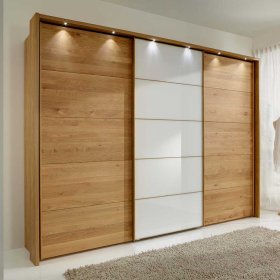 Schlafzimmerkleiderschrank Durac in Eiche Bianco und Weiß – Ansicht 2