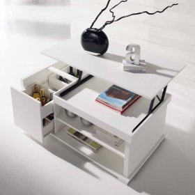 Couchtisch Neago in Weiß mit Klappmechanik – Ansicht 5