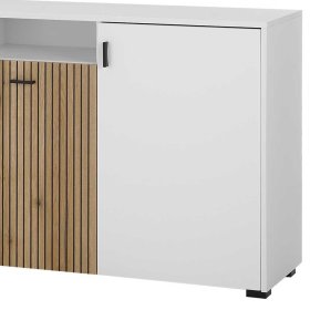 Großes Sideboard Saladd in Weiß und Wildeichefarben 200 cm breit – Ansicht 6