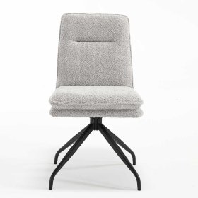 2 Stühle Ovidiu aus Boucle Stoff und Metall drehbar (2er Set) – Ansicht 2
