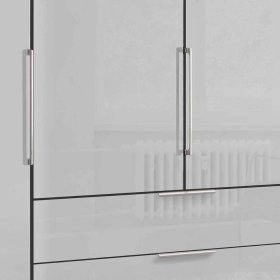 Schlafzimmerschrank Locoro in Weiß glasbeschichtet mit Soft Close – Ansicht 4