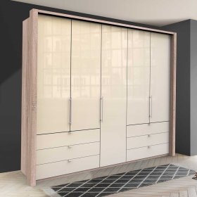 Breiter Schlafzimmerkleiderschrank Codumenta mit Türen und Schubladen – Ansicht 2