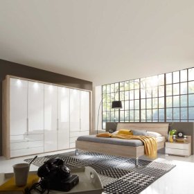 Schlafzimmer Einrichtung Andryas in Creme Weiß Eiche Sonoma komplett (vierteilig) – Ansicht 2